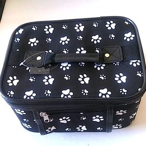 Cosmetic Case Black With White Doggy Paws